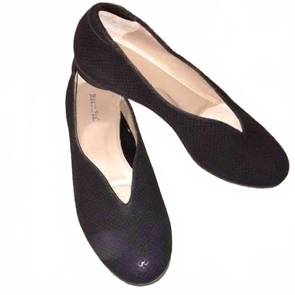 NEW BEAUTIFEEL women's jolie flat in black shiny scale print suede